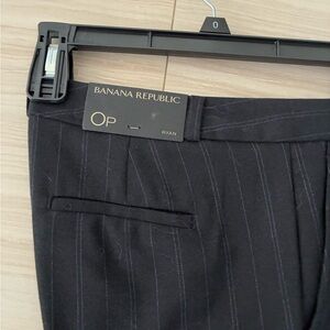 NWT Banana Republic Ryan Dark Navy Blue Pinstripe Trousers Lined, Size 0P